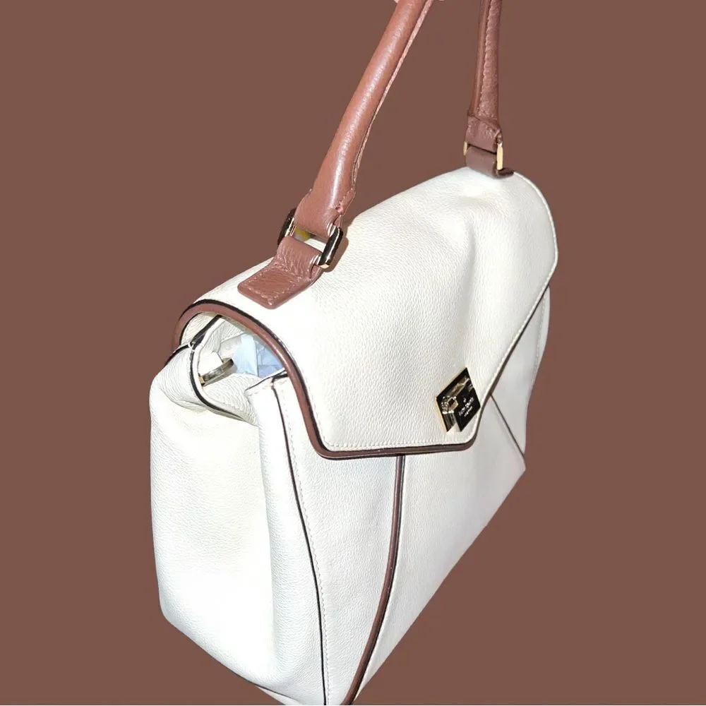 Kate Spade envelope purse. Cream with brown trim . Euc!